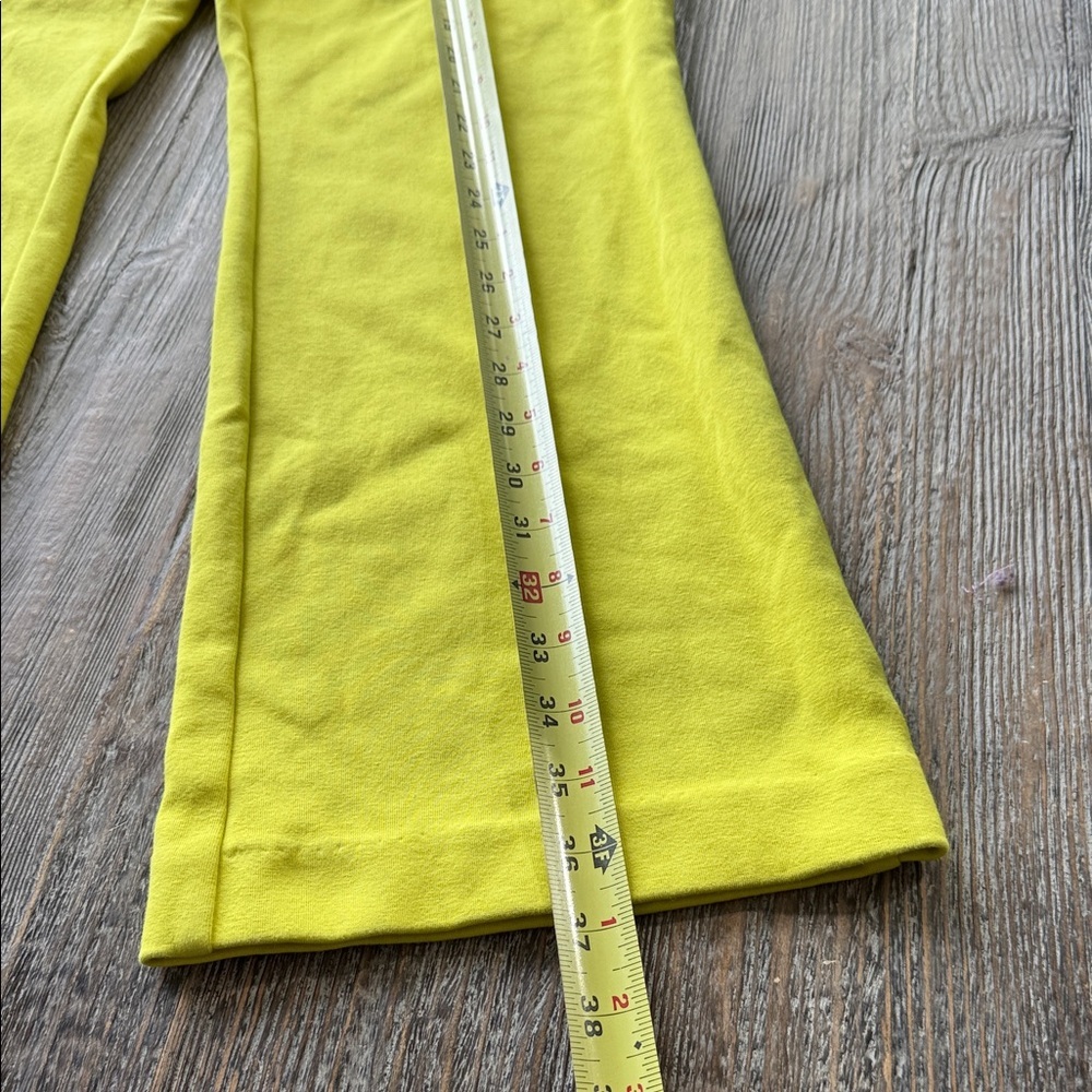 Ann Mashburn YELLOW Faye Crop Flares Bright  Yellow Pants Large - Picture 2 of 8